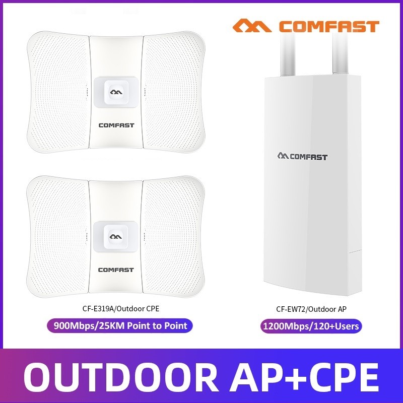 BEST SELLER COMFAST Gigabit Outdoor AP 5GHz 1200Mbps High Power Outdoor Router & 900Mbps 10-25KM Poi