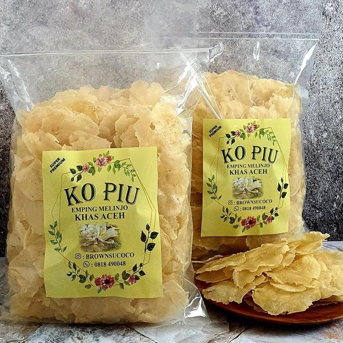 

PastikanTerjaminMutunya- Emping Aceh Ko Piu Super Premium (6 s/d 7 cm) 500gram