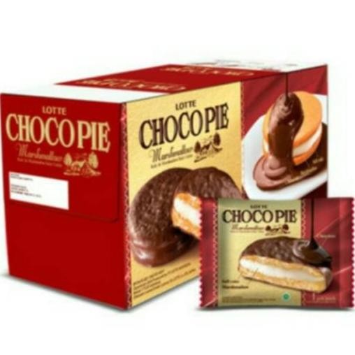 

PastikanTerjaminMutunya- Lotte Choco Pie 28gr 1 Kotak 12 pcs Cake Coklat isi Marshmallow