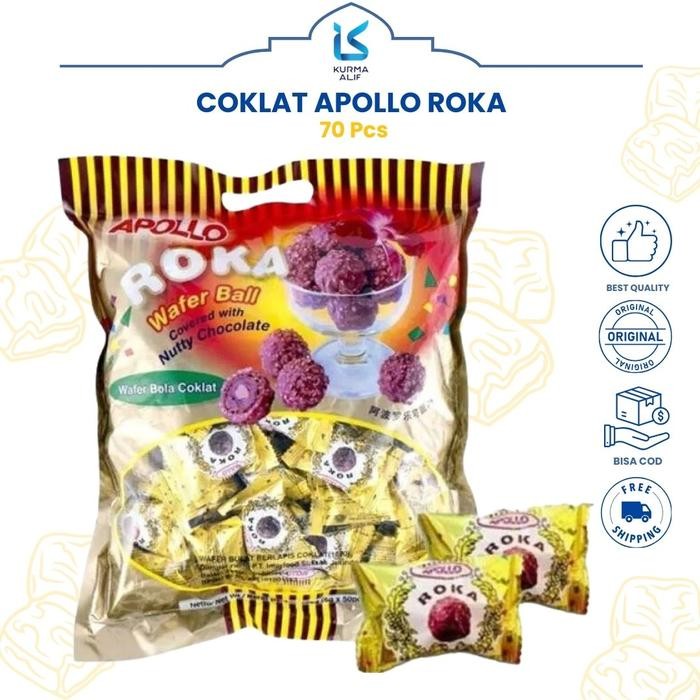 

PastikanTerjaminMutunya- Roka Apollo Wafer Ball Coklat Isi 80 Pcs Original