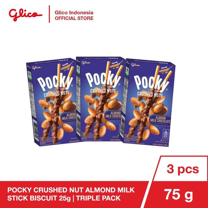 

PastikanTerjaminMutunya- Glico Pocky Crushed Nuts Almond Milk Chocolate Triple Pack