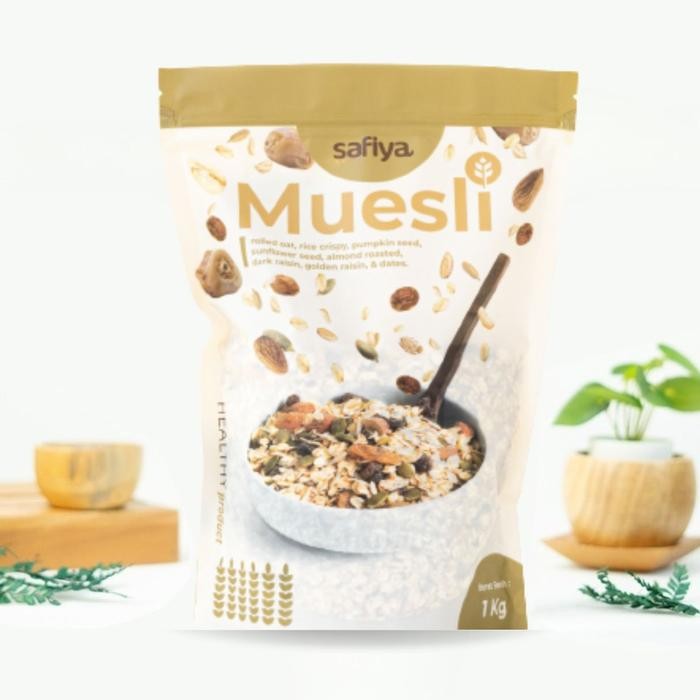 

PastikanTerjaminMutunya- Muesli 1 Kg Safiya Sereal Makanan Ringan - Oatmeal Diet Sehat Alami