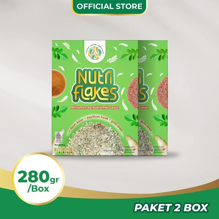 

PastikanTerjaminMutunya- NUTRIFLAKES SEREAL UMBI GARUT WITH PSYILIUM HUSK & KELOR 2 BOX 280gr