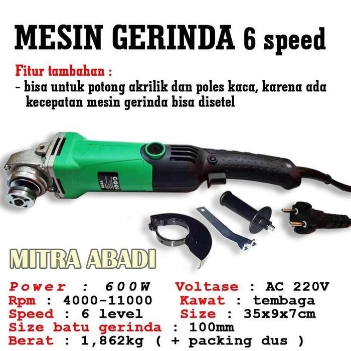 Mesin Gerinda Poles Gurinda Tangan 6 speed Variable