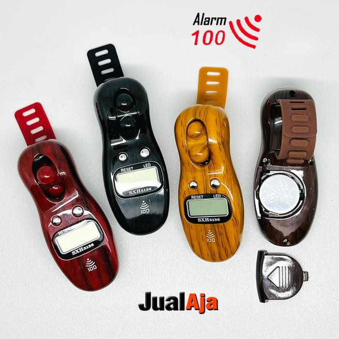 Alwan- Tasbih Digital Alarm 100 Motif Kayu Lampu Led Sxh5136