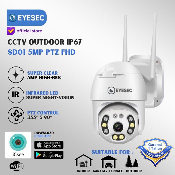 Jepret- Kamera Cctv Outdoor Ip67 5Mp Wifi Tuya Color Night Vision - Cctv Sd01