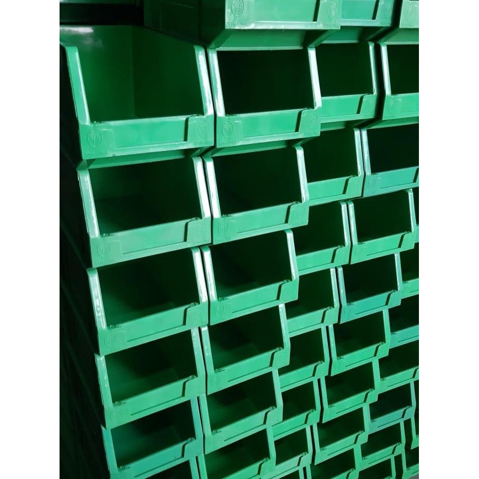 PREMIUM RAUK BAUT HIJAU/KOTAK TEMPAT RAK PLASTIK BAUT STACKABLE/KOTAK MUR BAUT