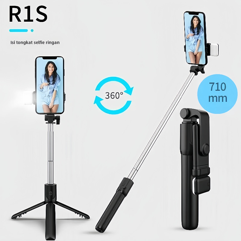 GUKOO Tripod Bluetooth Selfie Stick with LED Light Remote Shutter Adjustable Height Portable &