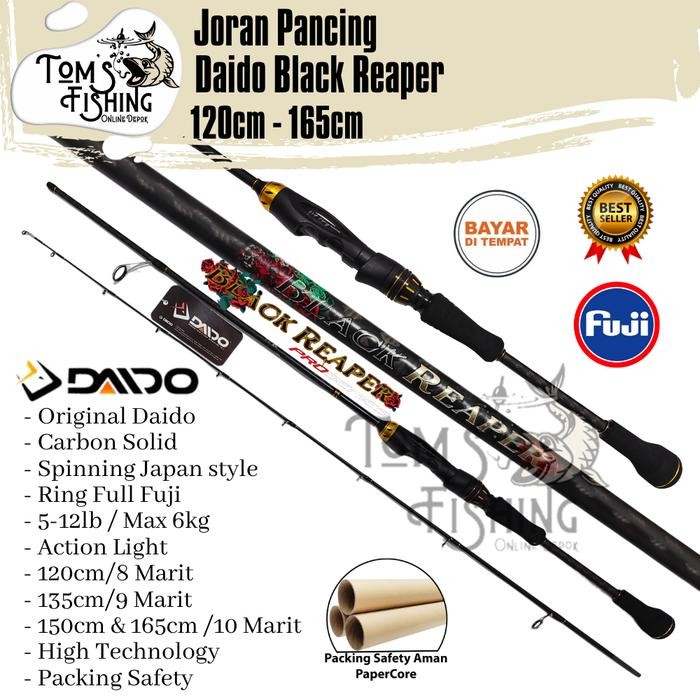 joran pancing daido black reaper pro series carbon solid 120cm - 180cm (5-12lb) ring fuji murah -