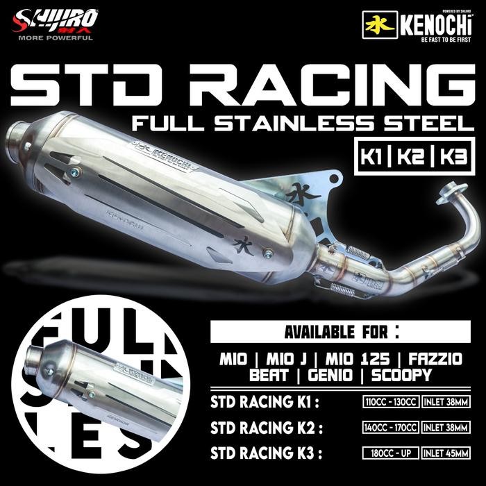 KNALPOT STANDAR RACING KENOCHI STAINLESS FOR MIO SOUL SMILE SPORTY