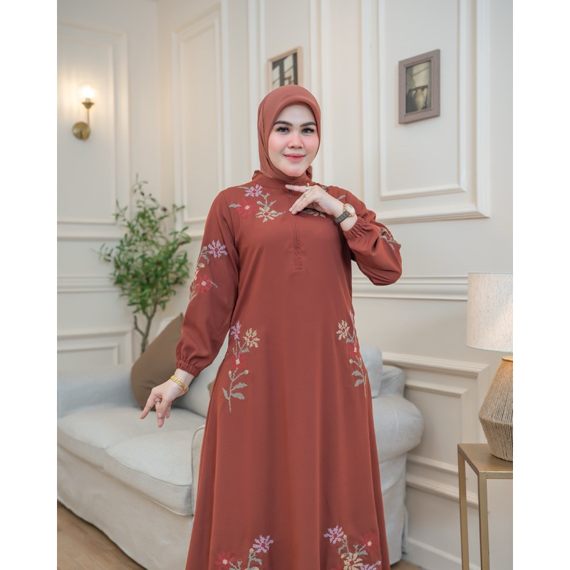 PROMO / ARRAYA Drees Gamis Arraya Motif Bordir Terbaru Abaya Arraya Gamis Bordir Busui Gamis Wanita