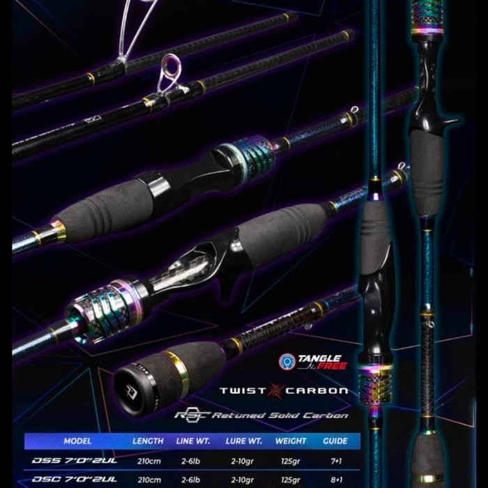 joran daido snapper solid carbon 702 joran ultralight cincin pelangi [kuat dan awet]