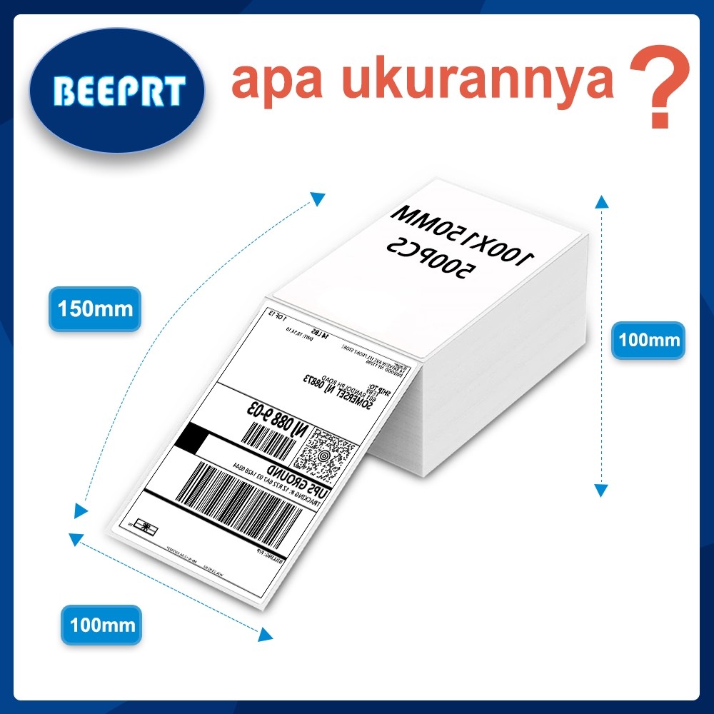 

Label Sticker A6 100x150mm Sticker Bare Paper Kertas Printer Termal -j&t/x/