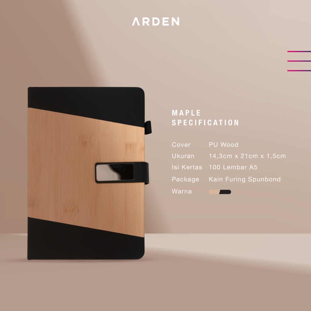 

ARDEN Planner Maple - Buku Agenda Jurnal Planner Pum Cover Kayu