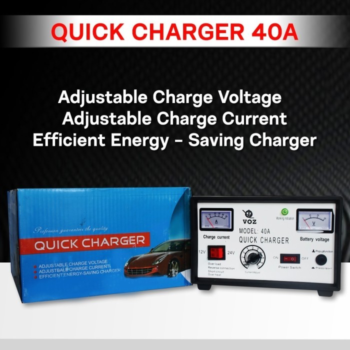 ORIGINAL.. VOZ CHARGER AKI 40A CHARGER AKI MOBIL CHARGER AKI KERING