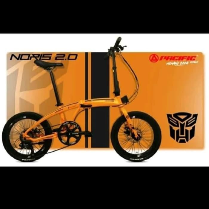Sport Sistem Sepeda Lipat 20 Pacific Noris 2.0 Transformer Alloy - Orange