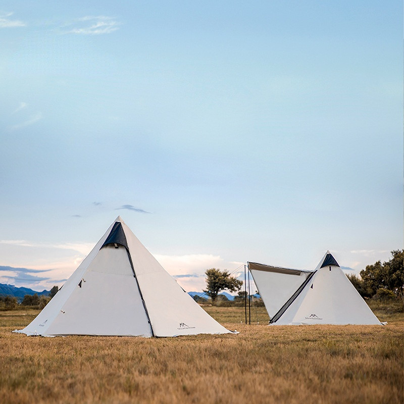 3-4 Person Outdoor Pyramid Tent with Inner Tent with Tarp Family Picnic Hiking Travel Equipment Camp