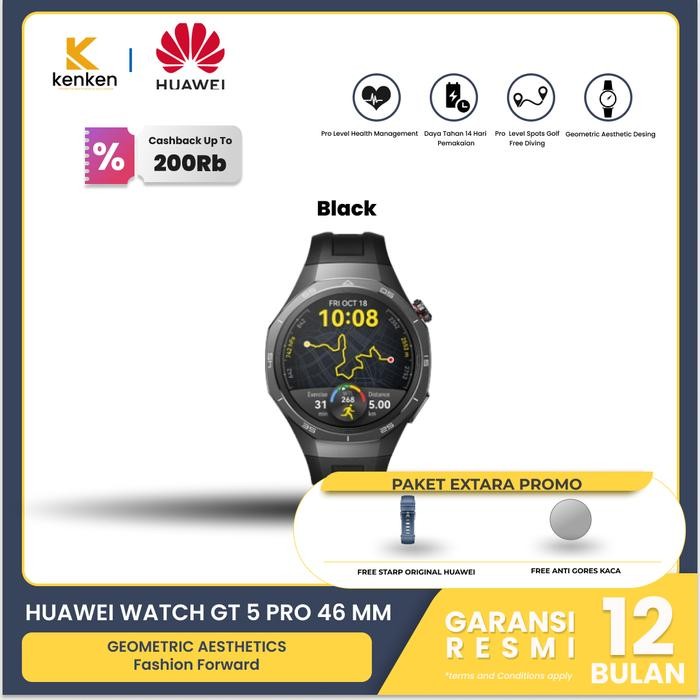 HUAWEI WATCH GT 5 PRO GT5 PRO SMARTWATCH GARANSI RESMI HUAWEI INDONESIA BLACL,TITANIUM 46 MM ,42MM