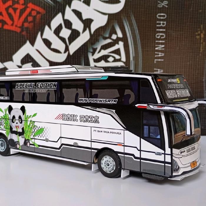 Miniatur Bus Kids Panda JB5 Baik Rasa set hadiah pajangan lampu Ban Toy mainan basuri *