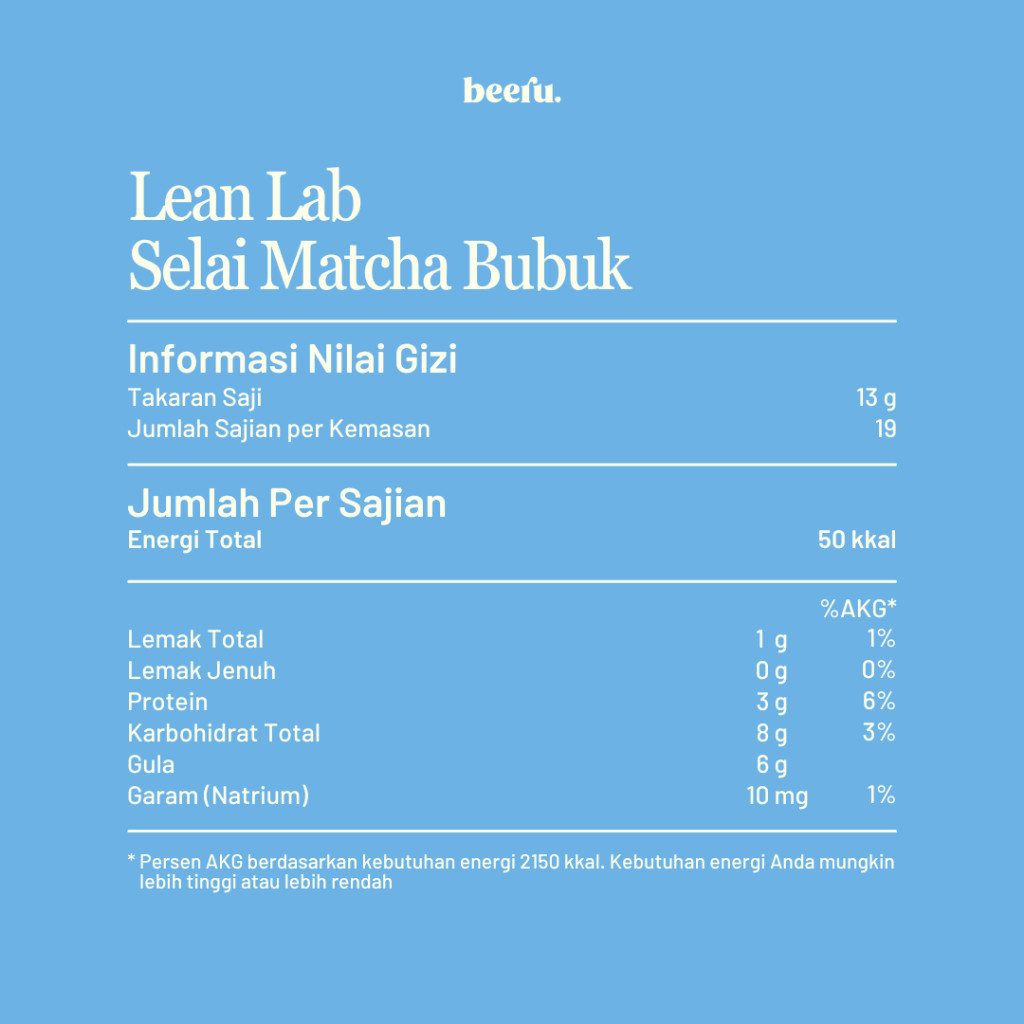 

Lean Lab Peanut Butter Powder 1/3 PB Matcha