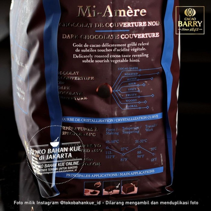 

CACAO BARRY CALLEBAUT MI AMERE 100GR 58% DARK CHOCOLATE COUVERTURE