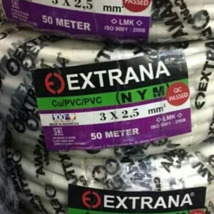 NYM 3x2,5mm EXTRANA / Kabel listrik EXTRANA 3x2,5mm 50meter PUTIH