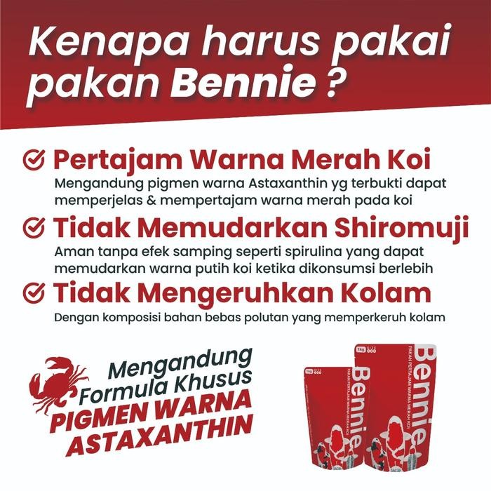 Best Seller Pelet Koi Pakan Ikan Koi Pertajam Warna Merah Koi Pelet Bennie 1Kg