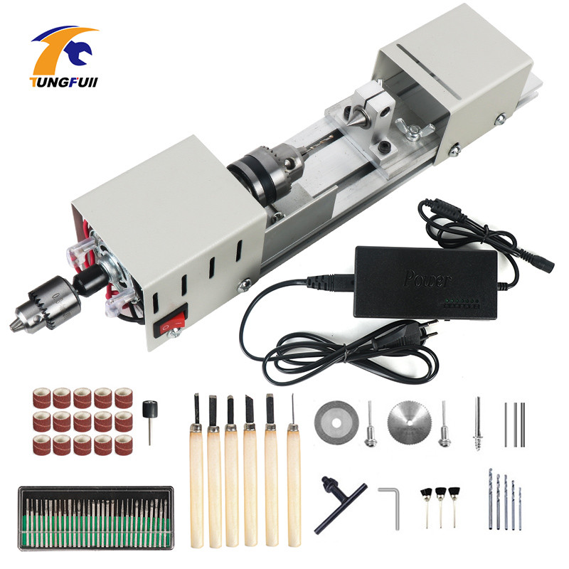 Wood Lathe Machine Speed Adjustable Miniature Buddha Pearl Lathe Grinding Polishing Beads Mini Lathe