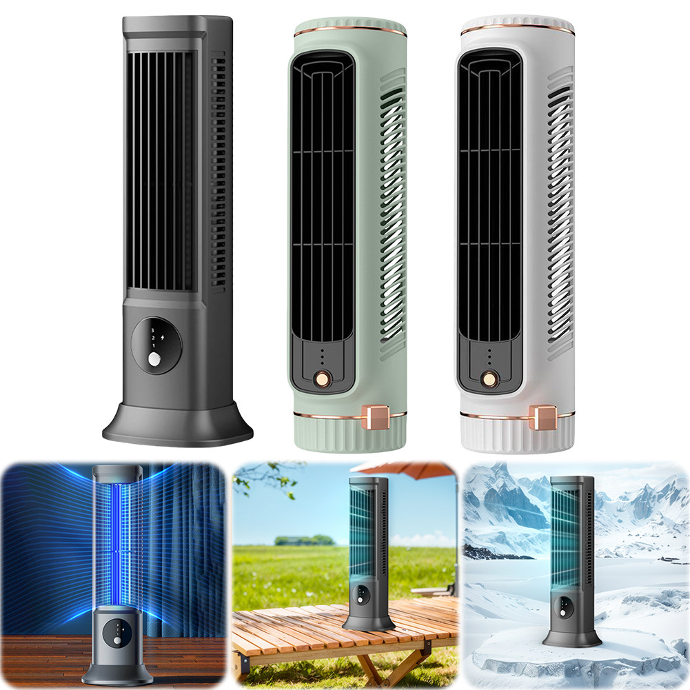 Tabletop Air Conditioner Desk Tower Fan USB Rechargeable 3 Speeds Quiet Air Cooler Portable Tower Fa