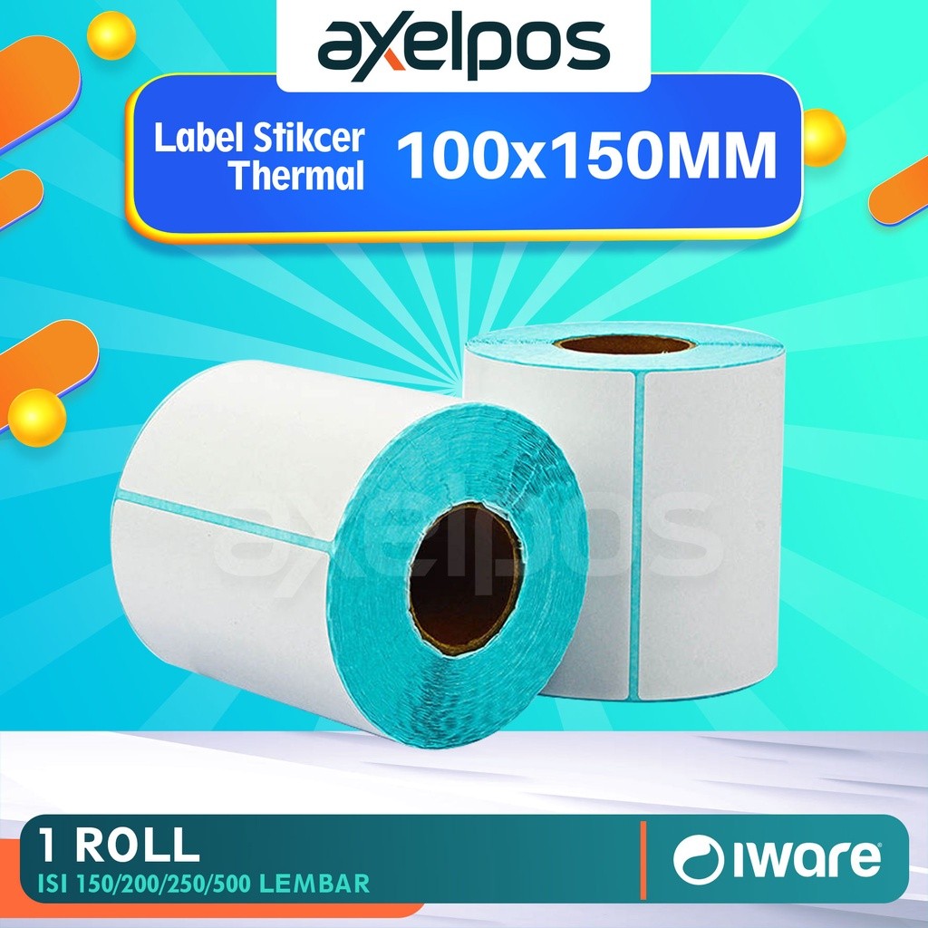 

LABEL BARE 100 X 150 MM KERTAS STICKER DIRECT THERMAL 100X150 MM ISI 150/200/250 PCS