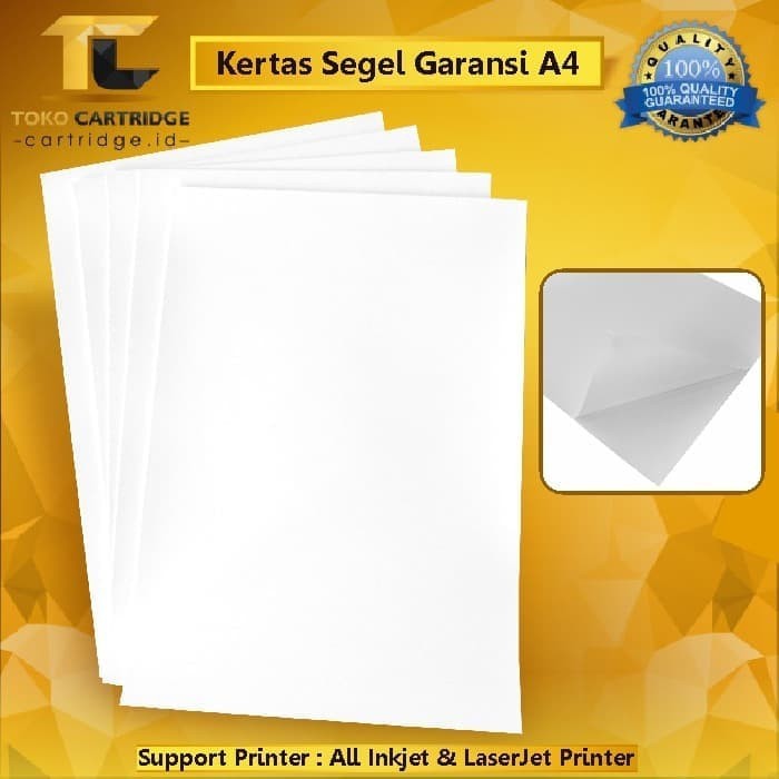 KERTAS SEGEL PREMIUM STICKER GARANSI STIKER PECAH TELUR PUTIH POLOS DOFF A4 GUARANTE PAPER MATTE NEW