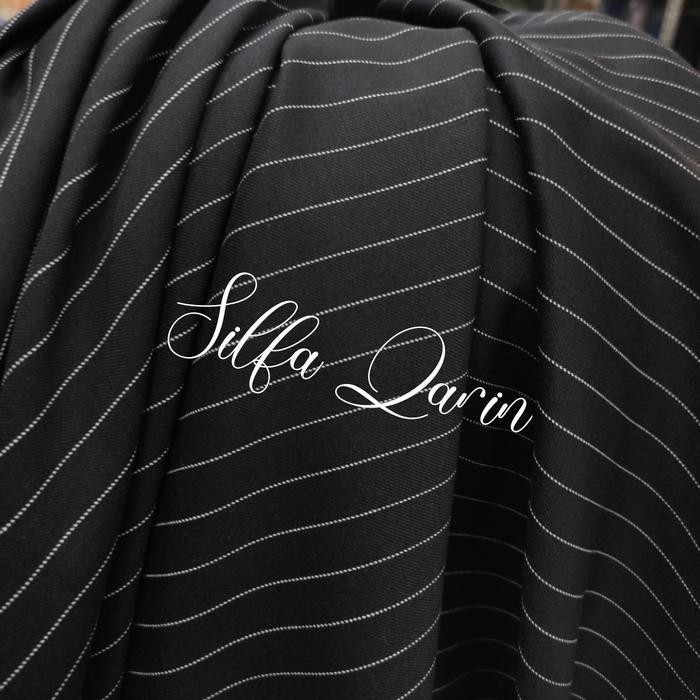 Ikonik- Bahan Kain Celana Salur Semi Wool