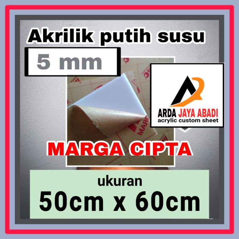 Bombardilomedis Akrilik 5Mm Putih Susu 50 X 60 Akrilik Lembaran Acrylic White Mika Lembaran Akrilik