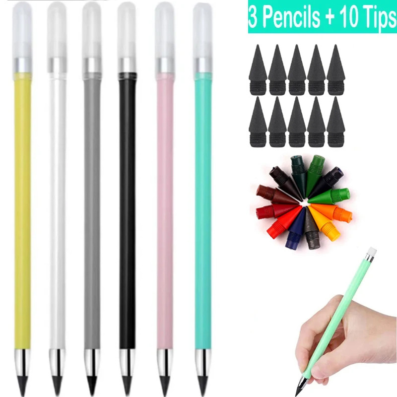 

13 Pcs Eternal Pencil Set Unlimited Writing Pen Art Sketch Writing No Ink Pen Magic Pencils Kawaii