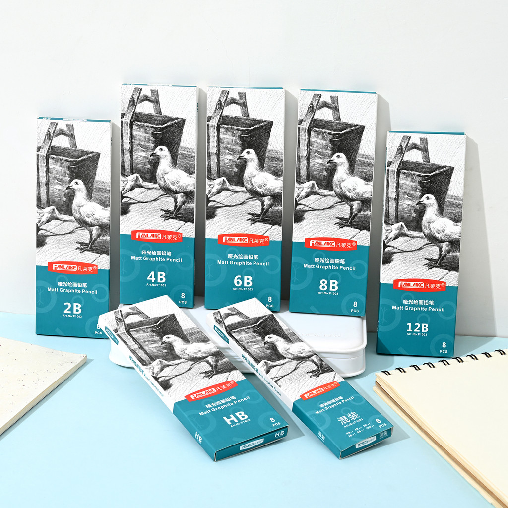 

Matte Sketch Pencil Art Graphite Pencils Set Hb, 2B, 4B, 6B, 8B, 12B, Mix For Painting Writing