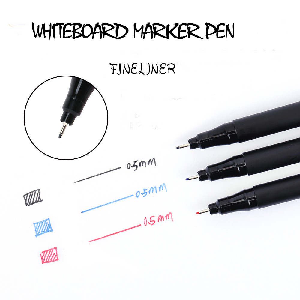 

3Pcs Fineliner Whiteboard Marker Pen 0.5Mm Needle Head Extra Fine