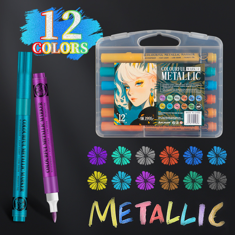 

12 Color Acrylic Marker Pen, Children'S Art Graffiti Pen, Environmentally Friendly Waterproof Marker