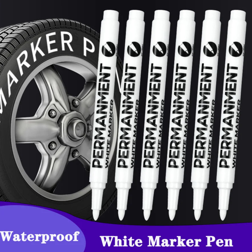 

3/6 Pcs Acrylic Paint White Marker White Paint Pen For Rock Painting Stone Ceramic Glass Wood Tire