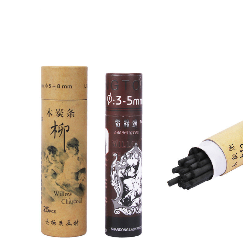 

25Pc Pencils Sketch Charcoal Bars Profession Artist Willow Charcoal For Student Oil Crayons Painting