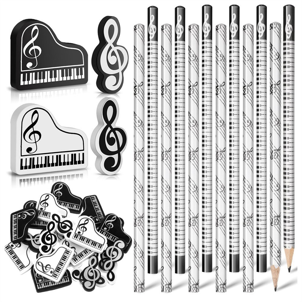 

Music Pencils Music Note Pencil With Music Themed Erasers Wood Pencils Bulk Keyboard Fun Pencils