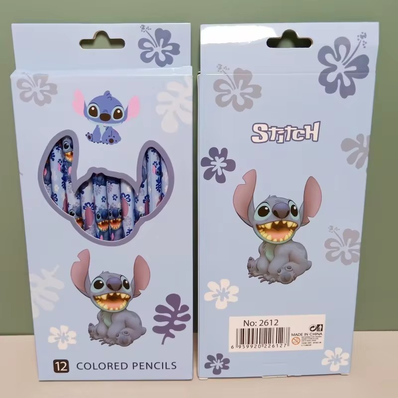 

12/36Pcs Disney Stitch 12-Color Colored Pencil Hb Wooden Pencil Colored Lead Student Diy Art