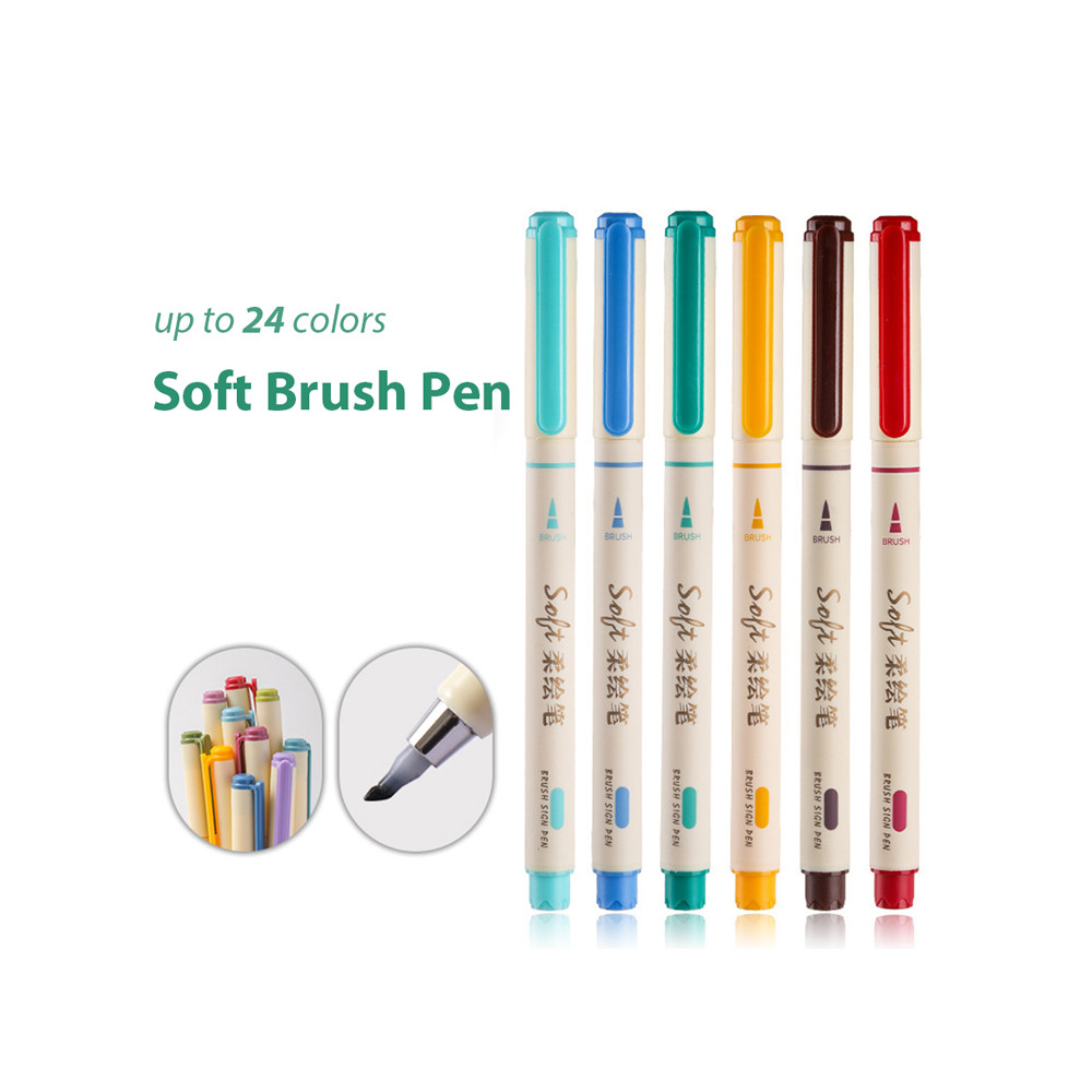 

12 Colors Soft Flexible Tip Brush Pen Coloring Marker For Journaling Calligraphy Drawing Sketching