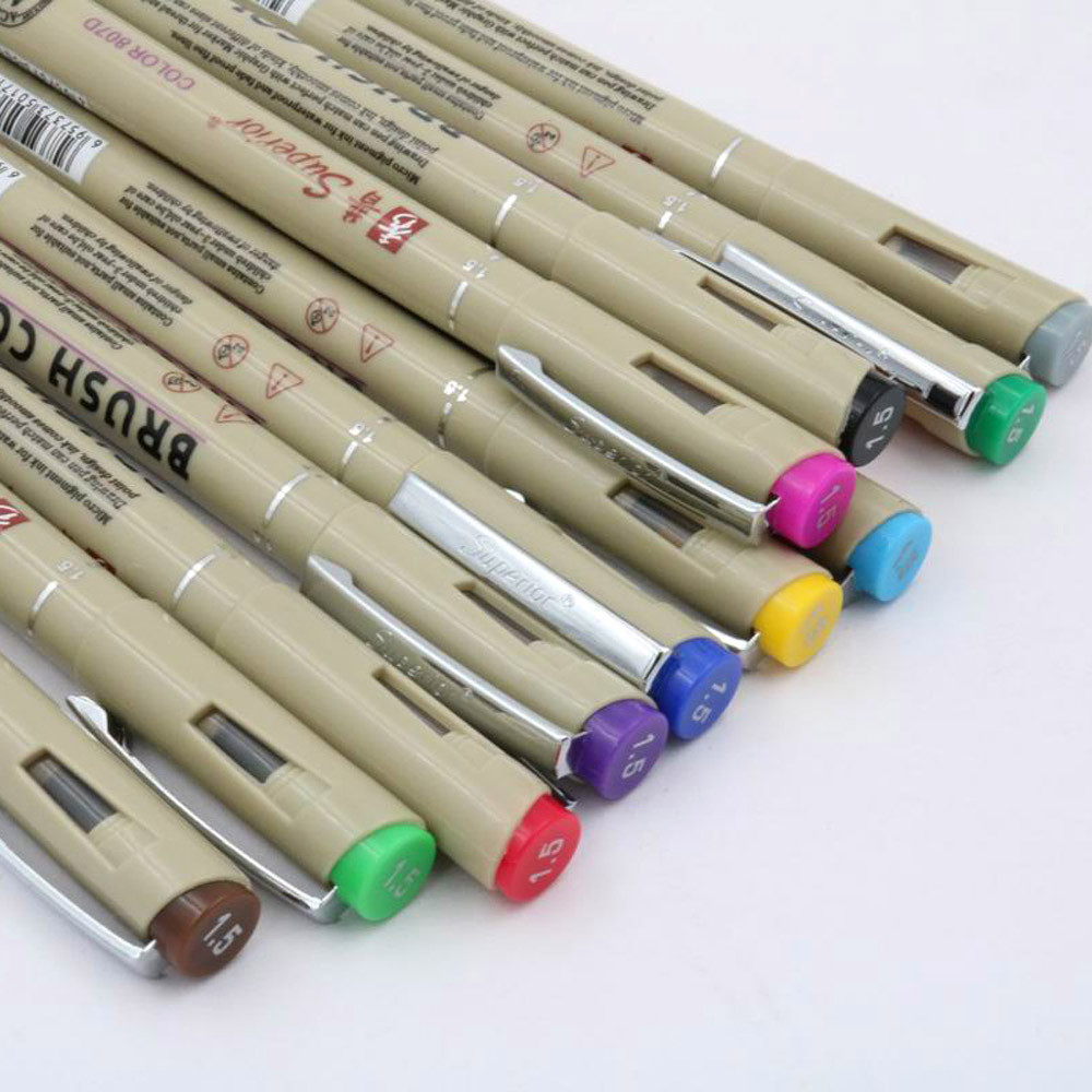 

1Pc Colors Drawing Art Marker Pen Design Sketch Micron Fine Point Pen 0.5Mm Fineliner Drawing