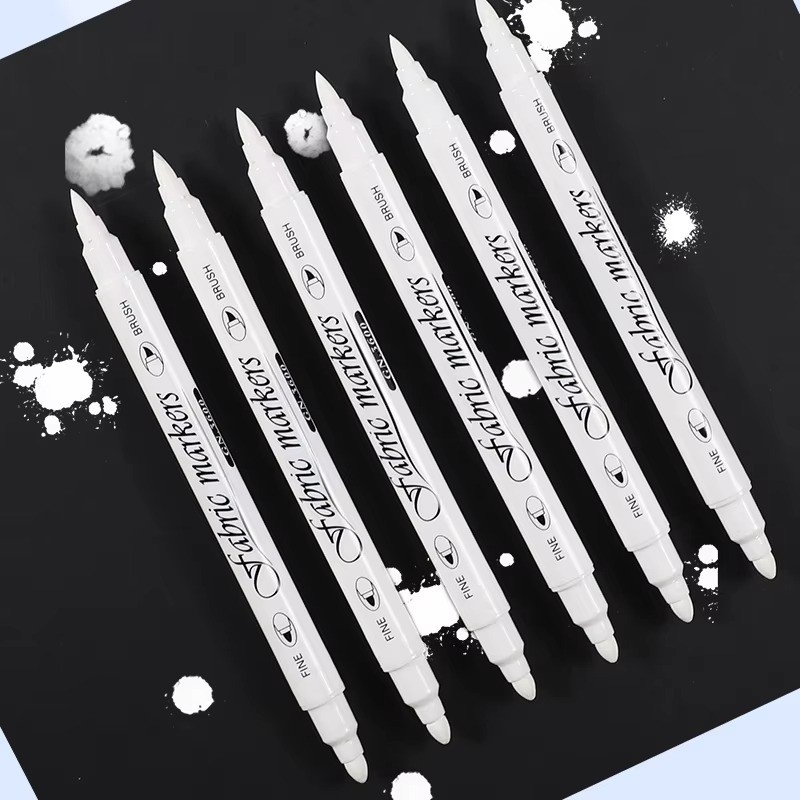 

1-6Pcs Waterproof Double Tip White Paint Marker Pens,For Fabric Shoe Clothes Diy Art Graffiti