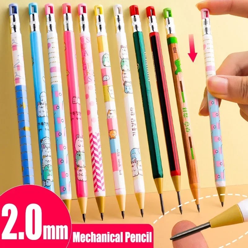 

Cute Automatic Pencil Student Cartoon 2.0 Automatic Pencil Coarse Lead Pencil Stationery And School
