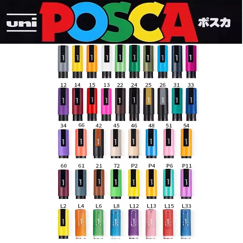 

1 Pcs Uni Posca Pc-3M 0.9-1.3Mm Acrylic Marker Pen With Thin Tip Cd Metal Glass Comic Book Drawing