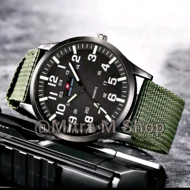 Zylo- Jam Tangan Pria Dan Wanita Swiss Army Tali Kanvas Analog