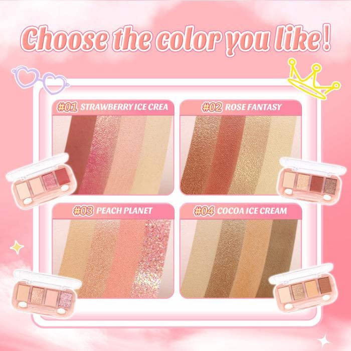 

SANIYE EXCLUSIVE LIVE New 4 Warna Glitter Eyeshadow Palette Menarik Mata Eye Shadow Kecantikan
