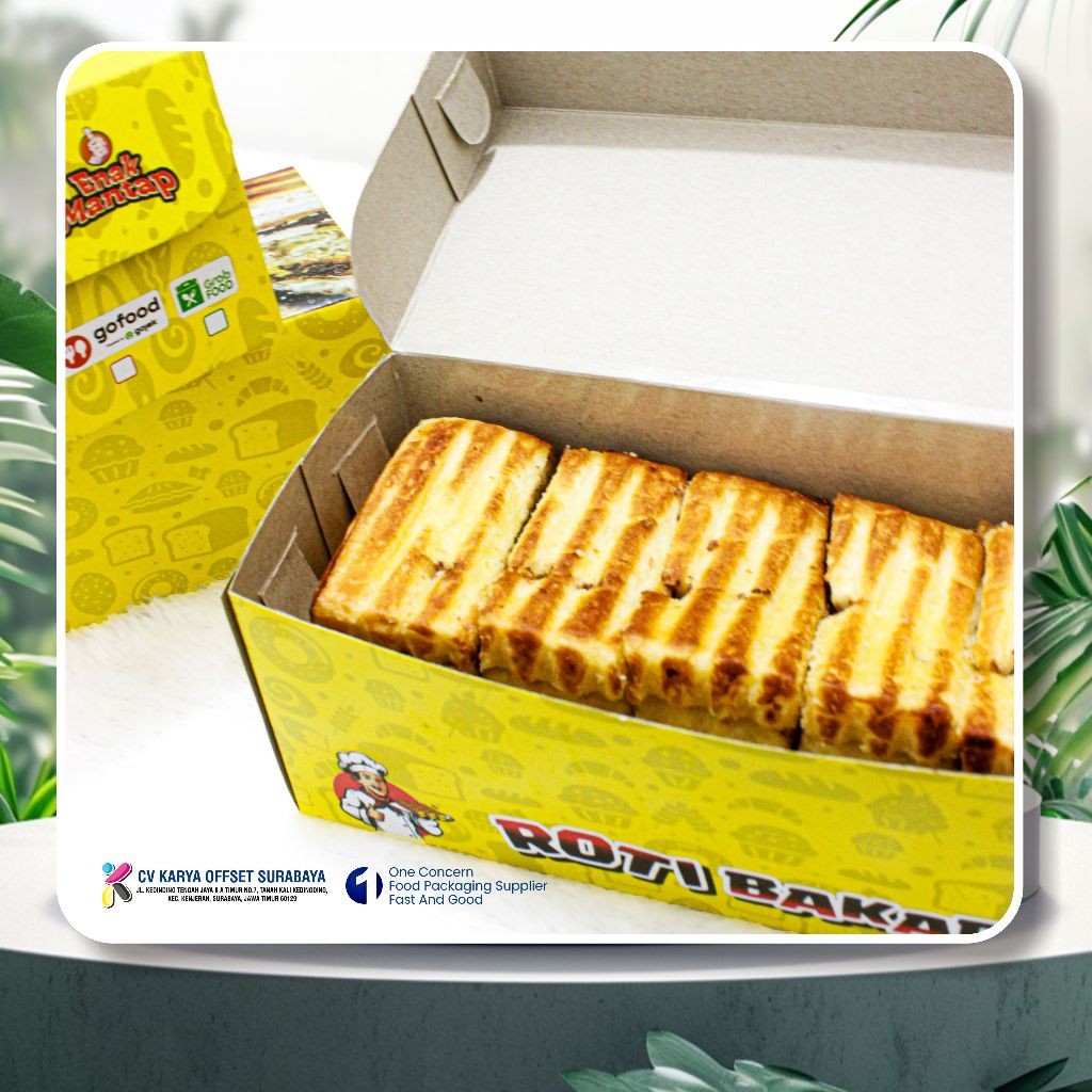 Terapitrendy Dus Roti Bakar / Box Roti Bakar Uk 20 X 9 X 7,5 Cm Isi 50 Pcs