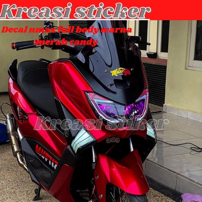 decal nmax stiker polos full bodi warna merah candy old/new